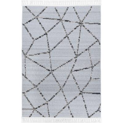 Ares Agros Geometric Modern Rug, 330x240cm, Grey / Ash