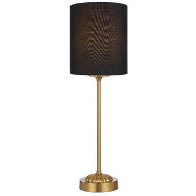Argos Fabric & Iron Table Lamp, Black / Antique Gold