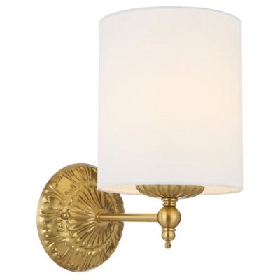 Argos Fabric & Iron Wall Lamp, Ivory / Antique Gold