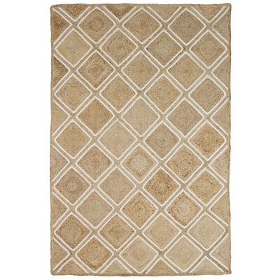Artisan Parquetry Handmade Jute Rug, 220x150cm, Natural