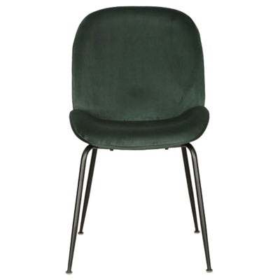 Aizel Velvet Fabric Dining Chair, Emerald / Black