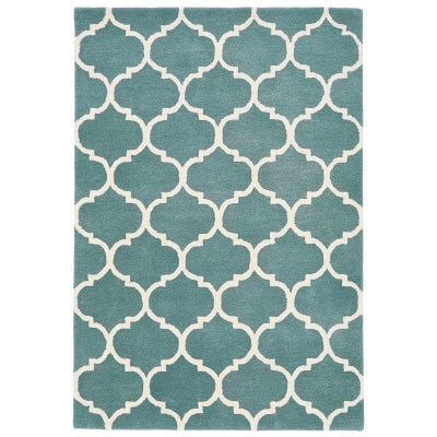 Asiatic Albany Ogee Hand Tufted Designer Wool Rug, 160x230cm, Duck Egg