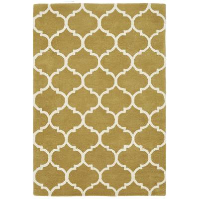 Asiatic Albany Ogee Hand Tufted Designer Wool Rug, 120x170cm, Ochre