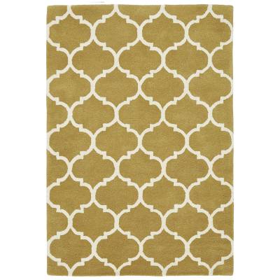 Asiatic Albany Ogee Hand Tufted Designer Wool Rug, 160x230cm, Ochre