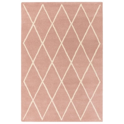 Asiatic Albany Diamond Hand Tufted Designer Wool Rug, 120x170cm, Pink