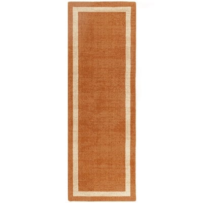 Asiatic Albi Hand Tufted Designer Wool Runner Rug, 68x240cm, Orange