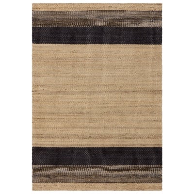 Asiatic Cedar Ava Hand Woven Designer Jute Rug, 120x170cm, Natural / Charcoal