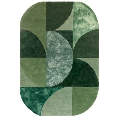 Asiatic Matrix Darren Hand Tufted Designer Wool Oval Rug, 160x230cm, Forest