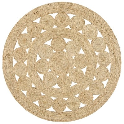 Atrium Daisy Hand Braided  Indoor / Outdoor Jute Round Rug, 240cm