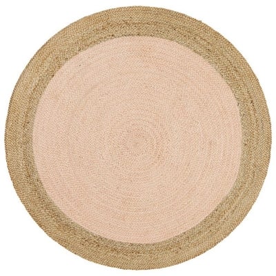 Atrium Polo Jute Round Rug, 200cm, Blush