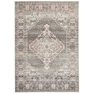 Avenue No.703 Tribal Rug, 230x160cm, Charcoal / Pink