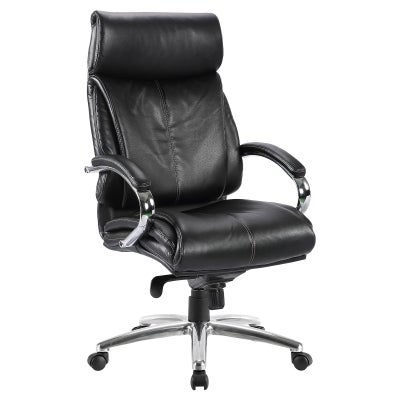 Renisse Leather High Back Executive Office Chair, Black