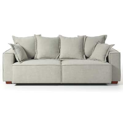 Atticus Fabric Sofa, 3 Seater, Light Grey