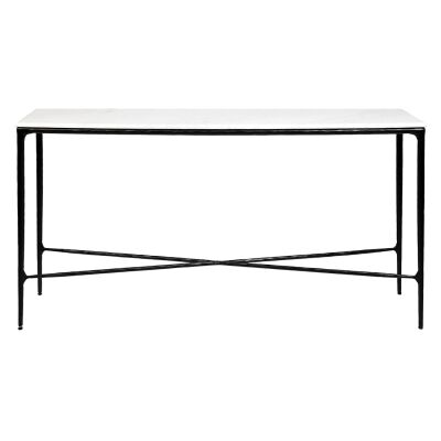 Heston Marble & Metal Console Table, 140cm, Black
