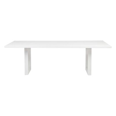 Leeton Oak Timber Dining Table, 200cm, White