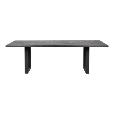 Leeton Oak Timber Dining Table, 240cm, Black