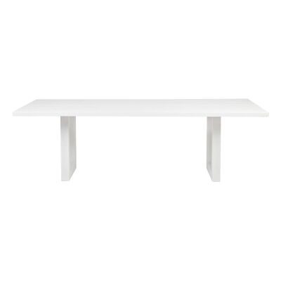 Leeton Oak Timber Dining Table, 240cm, White
