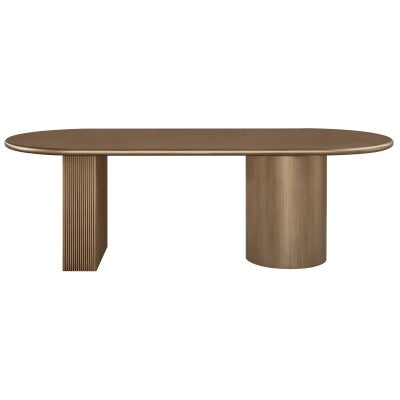Brunella Wooden Oval Dining Table, 240cm, Antique Gold