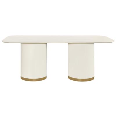 Eli Wooden Dining Table, 200cm, Ivory