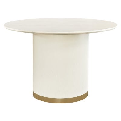 Eli Wooden Round Dining Table, 120cm, Ivory