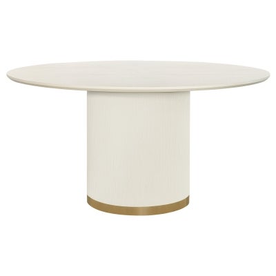 Eli Wooden Round Dining Table, 150cm, Ivory