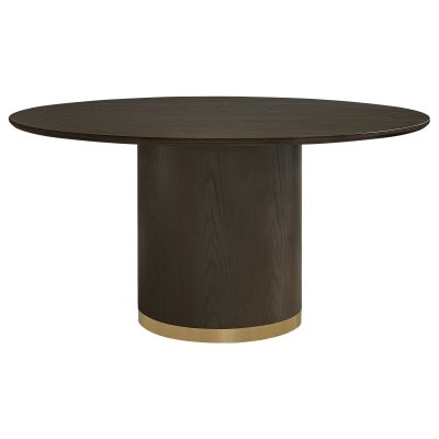 Eli Wooden Round Dining Table, 150cm, Smoked Oak
