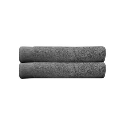 Bambury Elvire Cotton Bath Towel, Pack of 2, Pewter