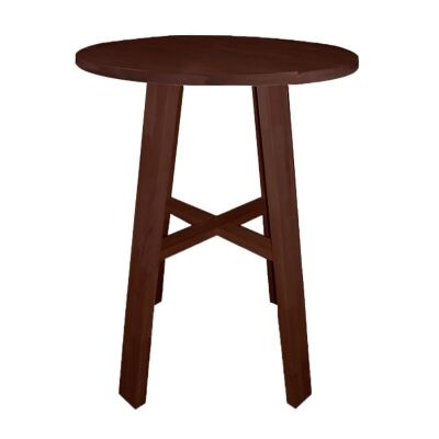Chunk Commercial Grade Timber Round Bar Table, 80cm, Walnut
