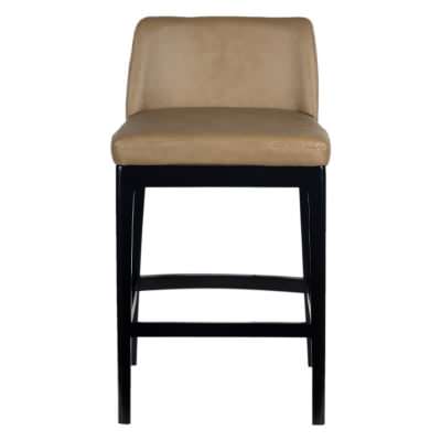 Brasov Faux Leather & Acacia Timber Bar Stool