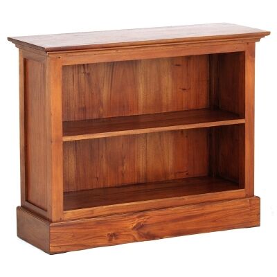 Adolf Solid Mahogany Timber Single Shelf Low Bookcase - Light Pecan