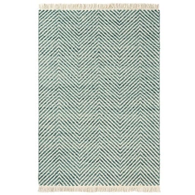 Brink & Campman Atelier Twill Handwoven Designer Wool Rug, 200x140cm, Teal