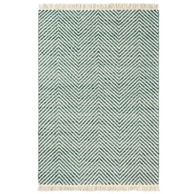Brink & Campman Atelier Twill Handwoven Designer Wool Rug, 280x200cm, Teal