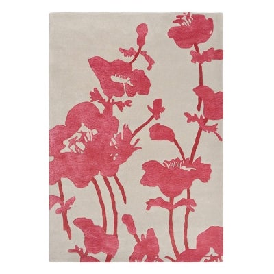 Florence Broadhurst Floral 300 Hand Tufted Designer Wool Rug, 240x170cm, Poppy