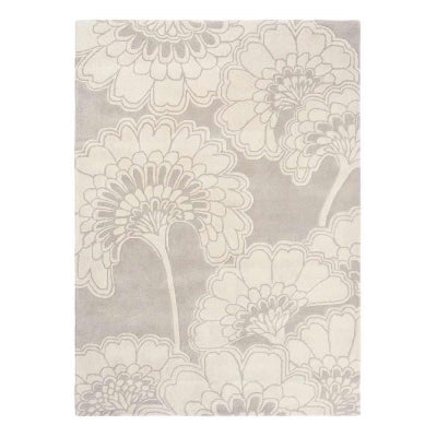 Florence Broadhurst Japanese Floral Hand Tufted Designer Wool Rug, 350x250cm, Oyster