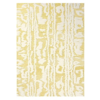 Florence Broadhurst Waterwave Stripe Hand Tufted Designer Wool Rug, 240x170cm, Citron