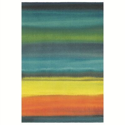 Brink & Campman Kaleidoscope Stripe Wool Rug, 230x170cm, Kingfisher