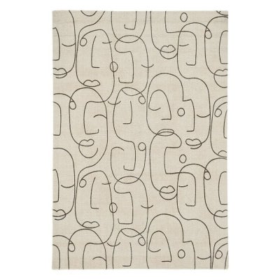 Scion Epsilon Hand Tufted Designer Wool Rug, 280x200cm, Charcoal
