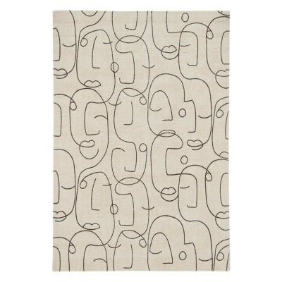 Scion Epsilon Hand Tufted Designer Wool Rug, 350x250cm, Charcoal