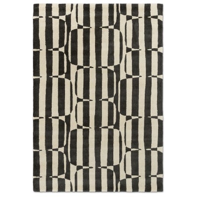 Scion Lohko Stripe Hand Tufted Designer Wool Rug, 120x180cm, Charcoal