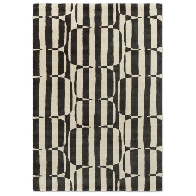 Scion Lohko Stripe Hand Tufted Designer Wool Rug, 250x350cm, Charcoal