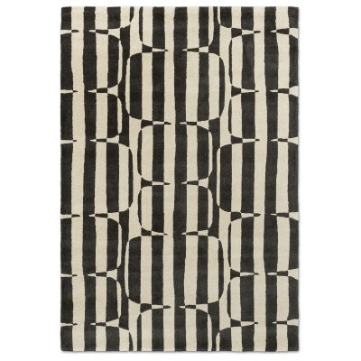 Scion Lohko Stripe Hand Tufted Designer Wool Rug, 200x280cm, Charcoal