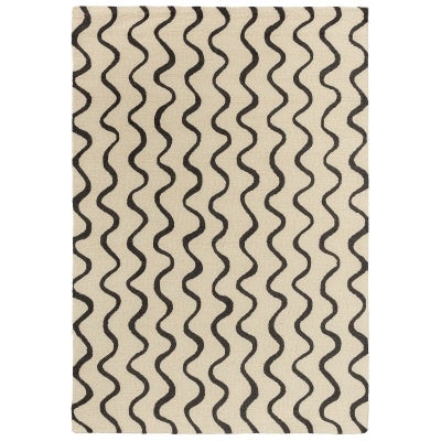 Scion Ribbon Hand Tufted Designer Wool Rug, 160x230cm, Charcoal