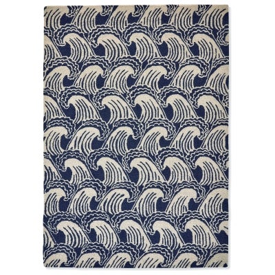 Scion Ride The Wave Hand Tufted Designer Wool Rug, 230x160cm, Denim