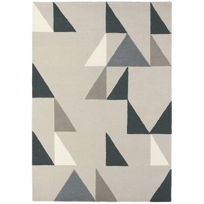 Scion Modul Hand Tufted Designer Wool Rug, 240x170cm, Charcoal