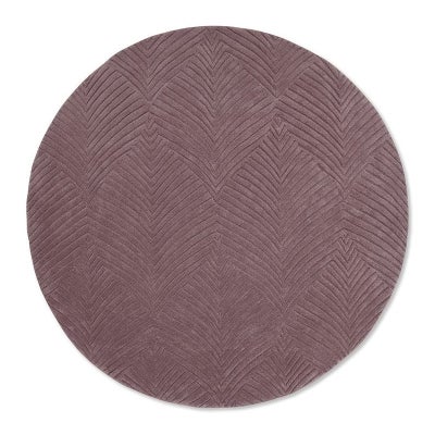 Wedgwood Folia Hand Tufted Designer Round Wool Rug, 150cm, Mink