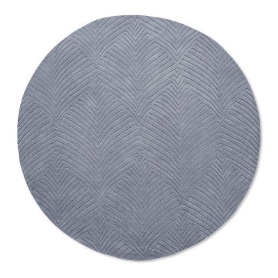 Wedgwood Folia Hand Tufted Designer Round Wool Rug, 200cm, Cool Grey
