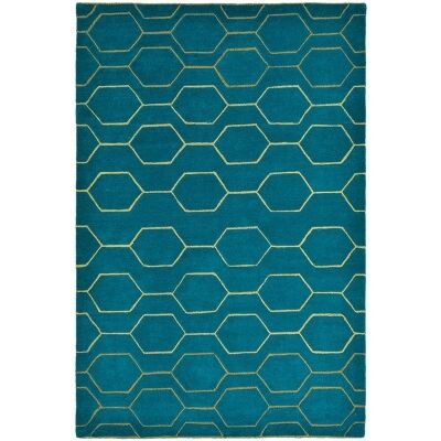 Wedgwood Arris Hand Tufted Designer Wool Rug, 280x200cm, Teal