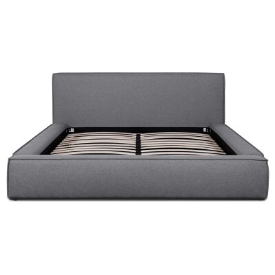 Bullio Fabric Platform Bed, Queen, Pearl Grey