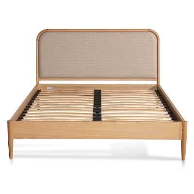 Resvol American White Oak Timber Platform Bed, Queen