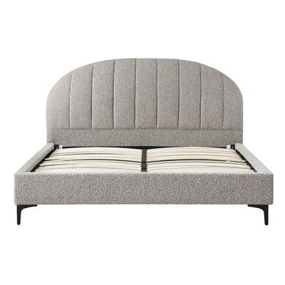 Sempione Boucle Fabric Platform Bed, Queen, Sand